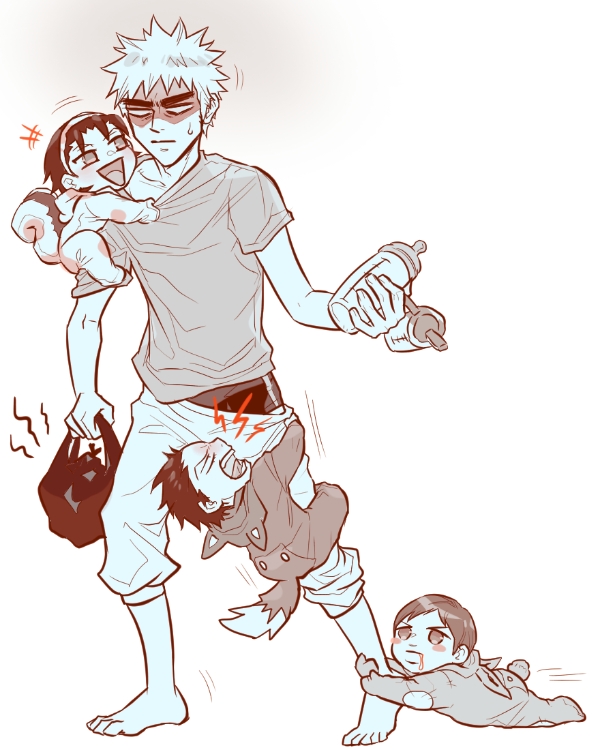 4boys, alternative_age, arakita_yasutomo, black_hair, blonde, child, costume, fukutomi_juichi