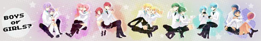 6+boys, 6+girls, absurdres, akashi_seijuurou, aomine_daiki, basketball, blonde_hair, blue_eyes