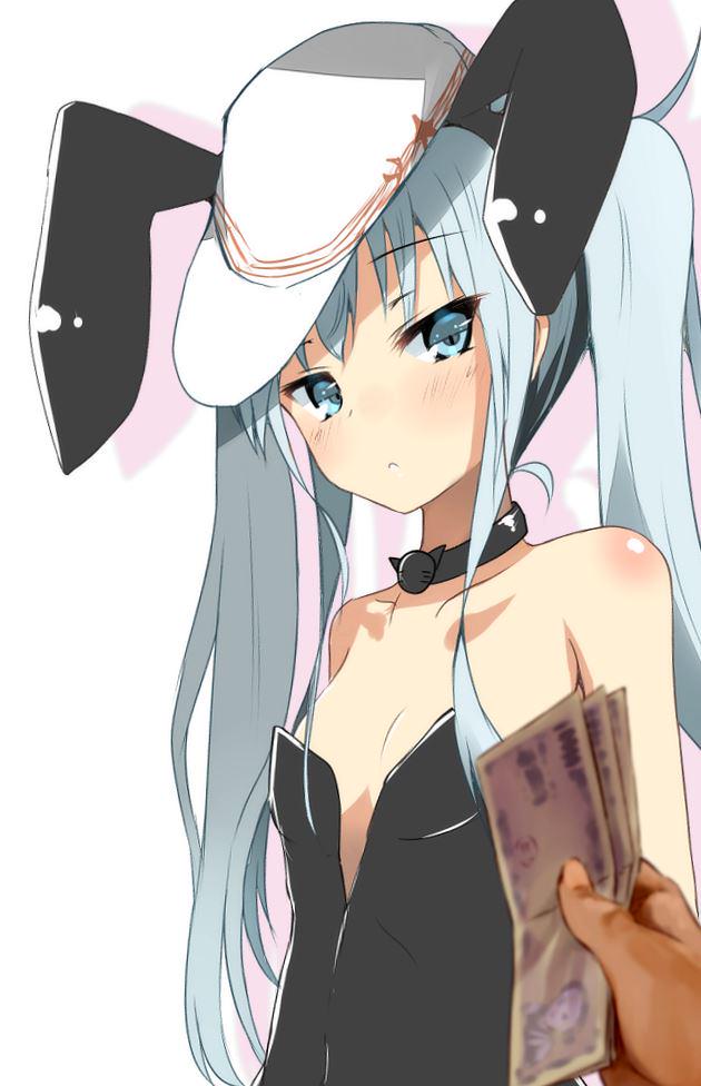 1girl, alternate_costume, alternate_hairstyle, animal_ears, atsutoku, bare_shoulders, blue_eyes, blue_hair