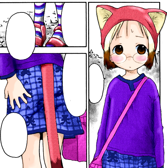 black_hair, blonde_hair, brown_eyes, brown_hair, glasses, ichigo_mashimaro, manga, matsuri