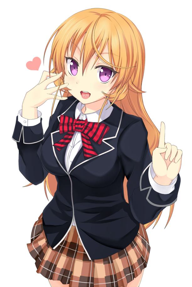 1girl, ayumu_(ayumu3659), blonde_hair, breasts, long_hair, looking_at_viewer, nakiri_erina, open_mouth