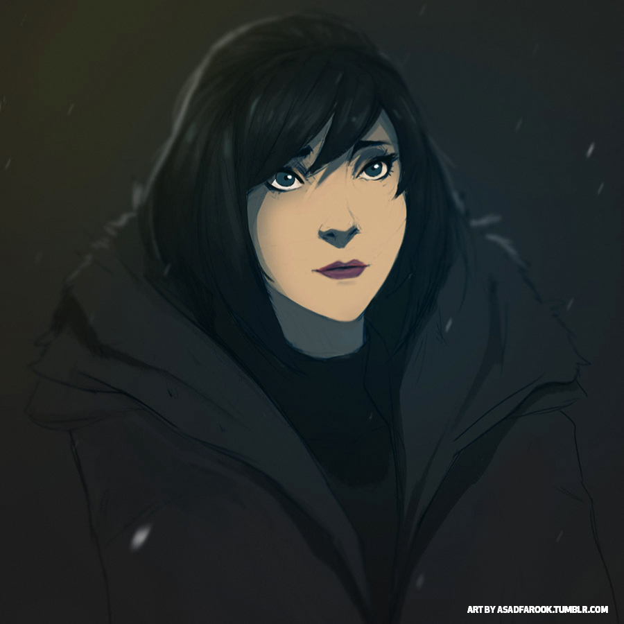 1girl, annie_mei_project, asad_farook, black_hair, blue_eyes, borrowed_character, eyebrows, eyelashes