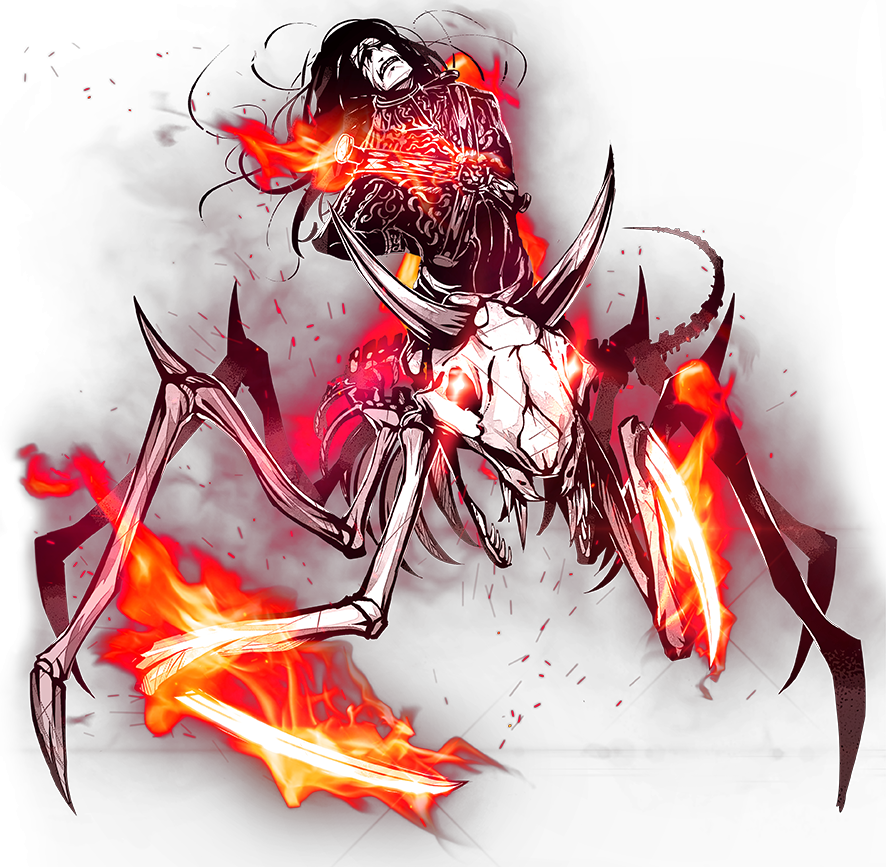 1boy, alpha_transparency, arms_behind_back, artist_request, bound_arms, enemy_wakizashi, fire, glowing