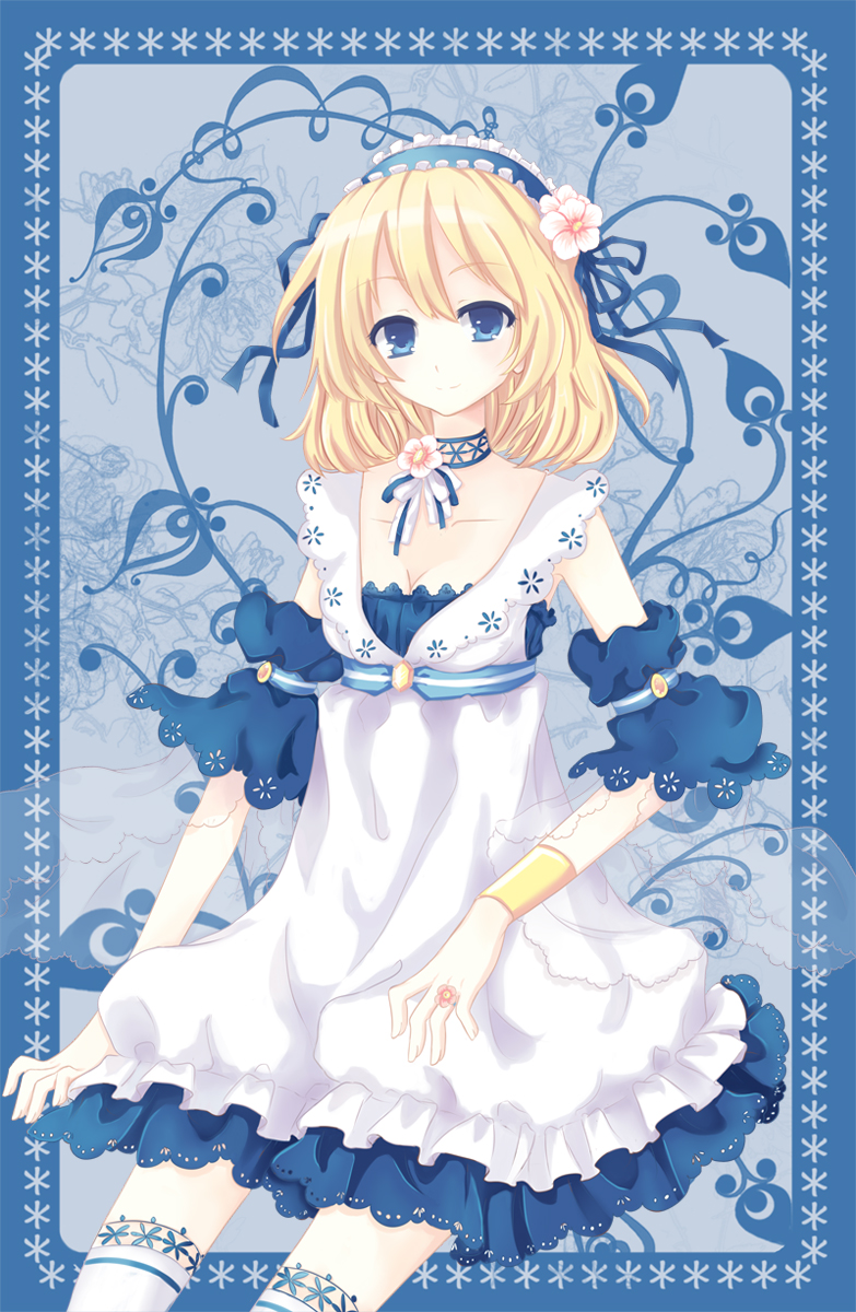 alinna, blonde_hair, blue_eyes, highres, thighhighs, touhou