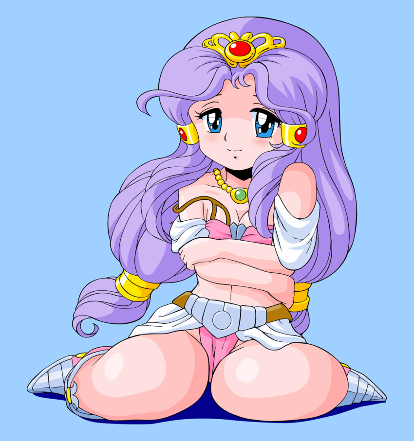 675_(image_675), 80s, belt, bikini, blue_eyes, boots, breasts, cleavage