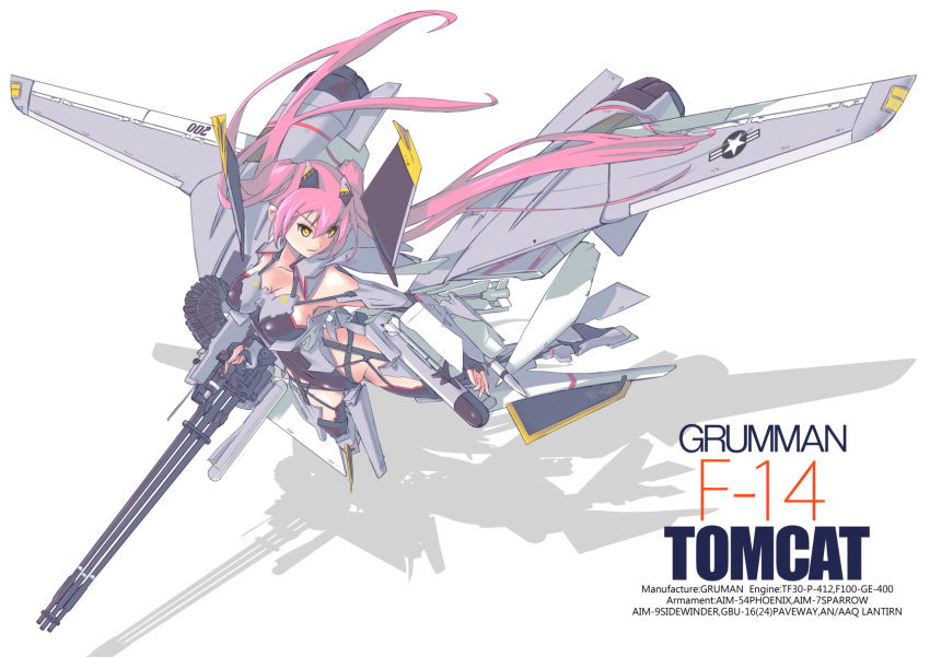 1girl, aim-54_phoenix, aim-7_sparrow, aim-9_sidewinder, airplane, animal_ears, blush, breasts