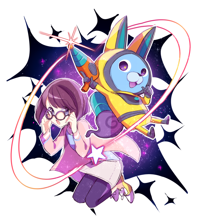 1girl, animal_ears, arisusama, glasses, helmet, misora_inaho, open_mouth, pantyhose