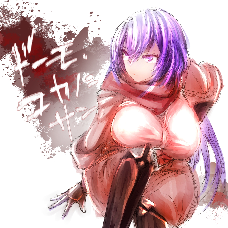 1girl, breasts, dragon_yukano, japanese_clothes, kojima_takuro, large_breasts, long_hair, ninja_slayer