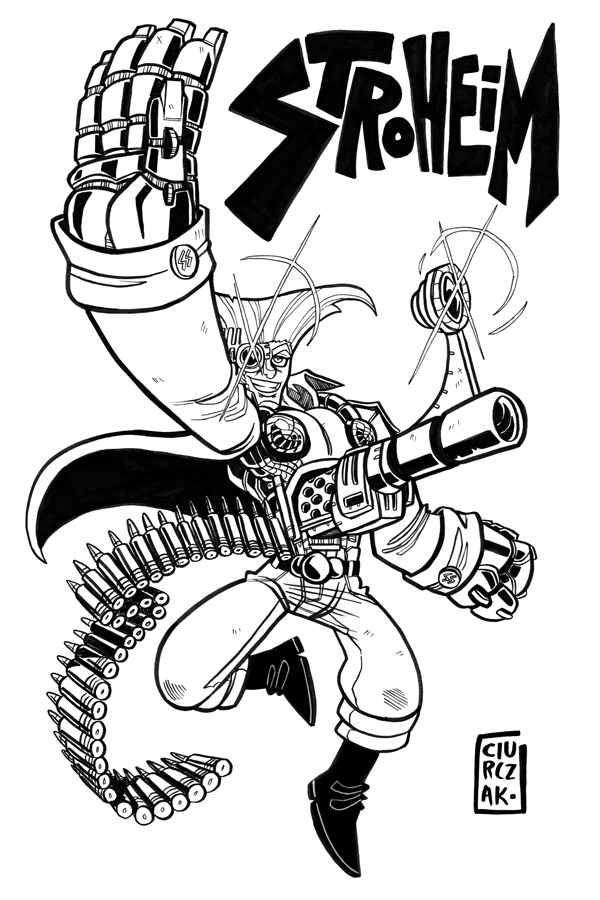 boots, cyborg, dan_ciurckzak, gun, jacket, jojo_no_kimyou_na_bouken, monochrome, nazi