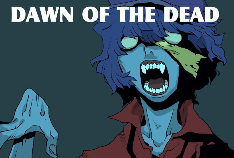 1girl, dawn_of_the_dead, miyako_yoshika, ofuda, onikobe_rin, open_mouth, short_hair, solo