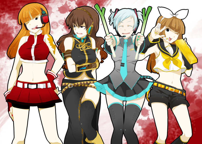 cosplay, hatsune_miku, hatsune_miku_(cosplay), headphones, kagamine_rin, kagamine_rin_(cosplay), maroyan, megurine_luka