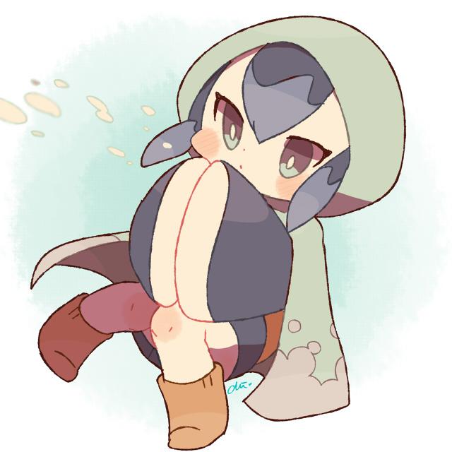 1girl, blush, chiyoko_(oman1229), cloak, hood, knees_together_feet_apart, solo, youkai, youkai_watch, yukionna_(youkai_watch)