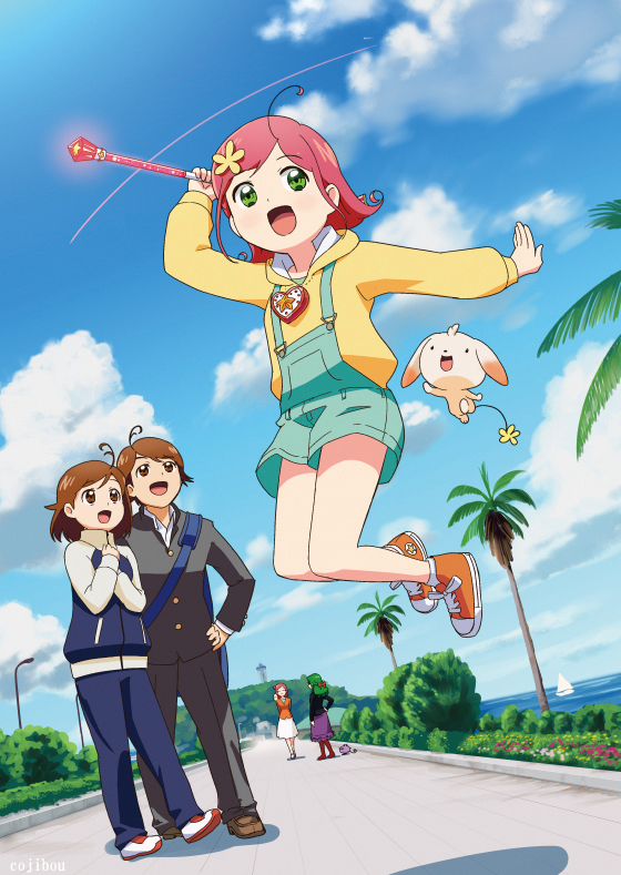 brown_hair, cojibou, comet_(comet-san), cosmic_baton_girl_comet-san, fujiyoshi_nene, fujiyoshi_tsuyoshi, green_hair, la_valmot_provone