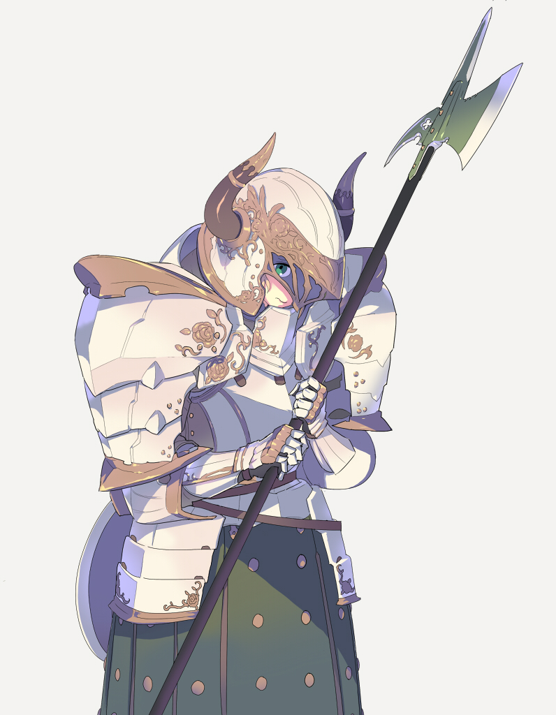 1girl, armor, breastplate, dungeons_&amp;_princess, faulds, full_armor, gauntlets, helm