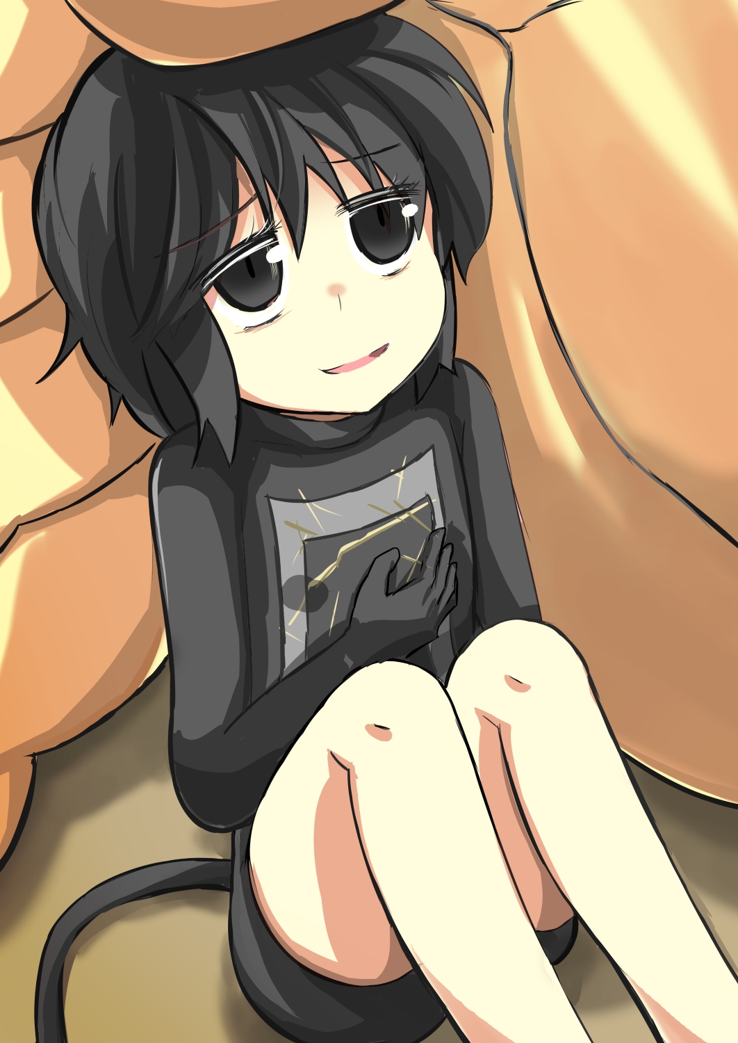 1girl, black_eyes, black_hair, cable, gaoo_(frpjx283), half-closed_eyes, hands, highres