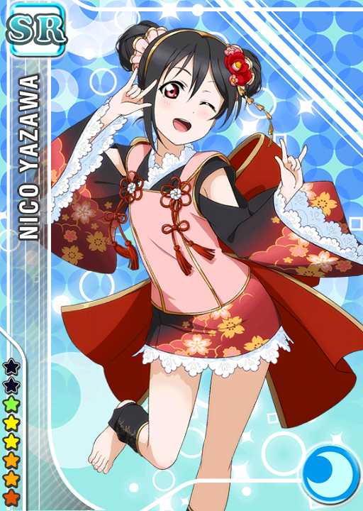 1girl, ;d, \n/, alternate_hairstyle, arms_up, barefoot, black_hair, blue_background