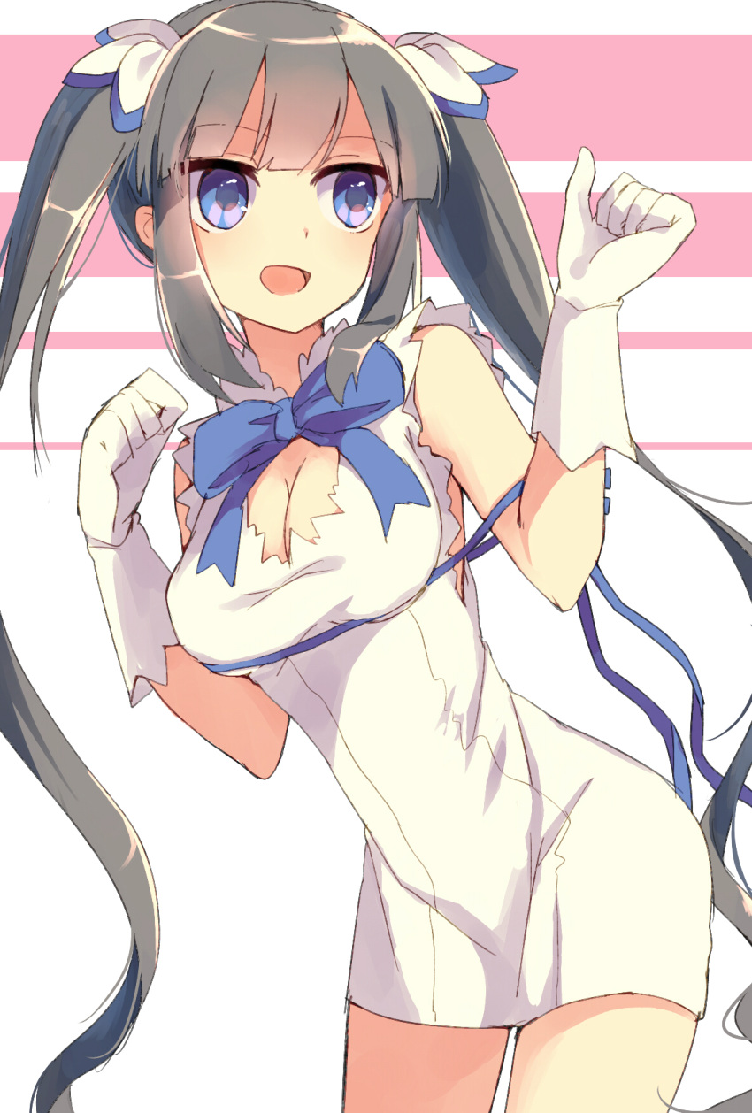 1girl, bent_over, black_hair, blue_eyes, bow, breast_lift, breasts, busujima_(kusahana)