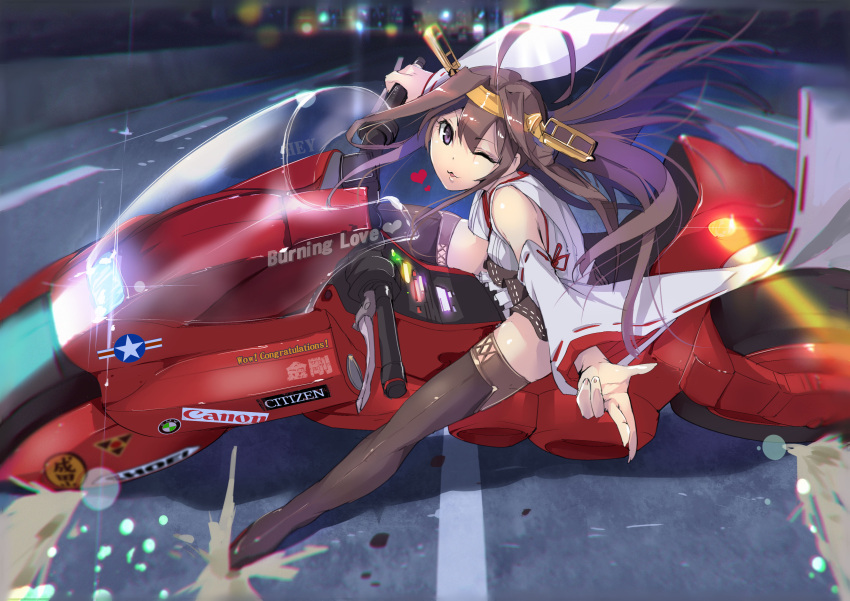 absurdres, akira, armadillo-tokage, crossover, detached_sleeves, highres, kantai_collection, kongou_(kantai_collection)
