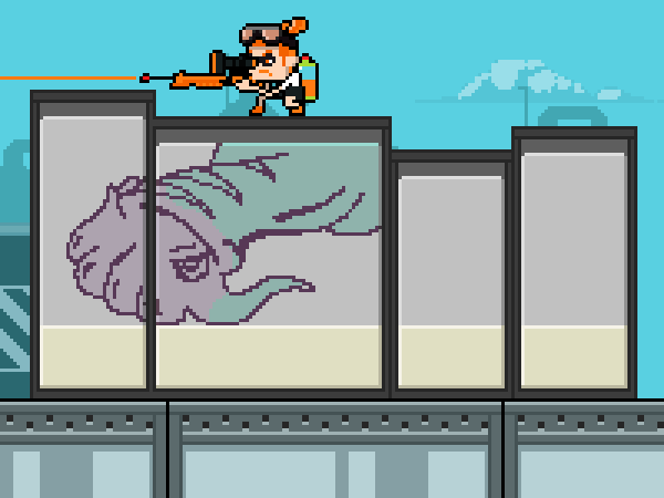 animal_humanoid, animated, animated_gif, anthro, bike_shorts, billboard, blue, blue_eyes