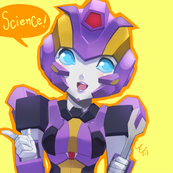 1girl, blue_eyes, female, glowing, glowing_eyes, mecha, nautica, no_humans