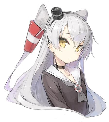 1girl, amatsukaze_(kantai_collection), brown_eyes, hair_tubes, hairband, kantai_collection, long_hair, looking_at_viewer