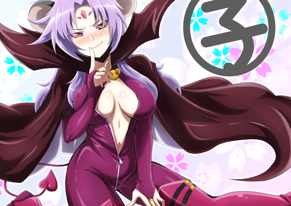 artist_request, blush, bodysuit, breasts, bridal_gauntlets, cape, chuu-tan, cleavage