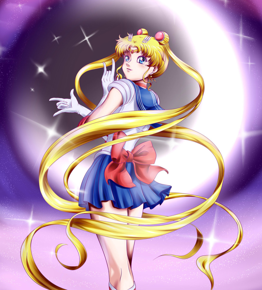 1girl, bishoujo_senshi_sailor_moon, blonde_hair, blue_eyes, blush, boots, bow, character_name