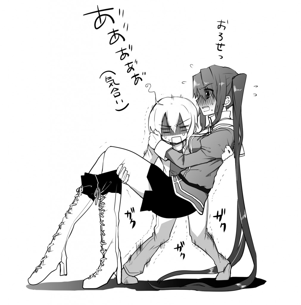 ahoge, boots, carrying, female_admiral_(kantai_collection), kantai_collection, long_hair, military, military_uniform