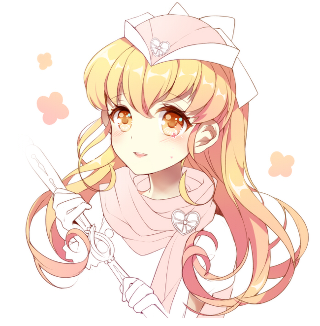 1girl, blonde_hair, hat, long_hair, magical_girl, moriya_ririka, nurse_angel, nurse_angel_ririka_sos