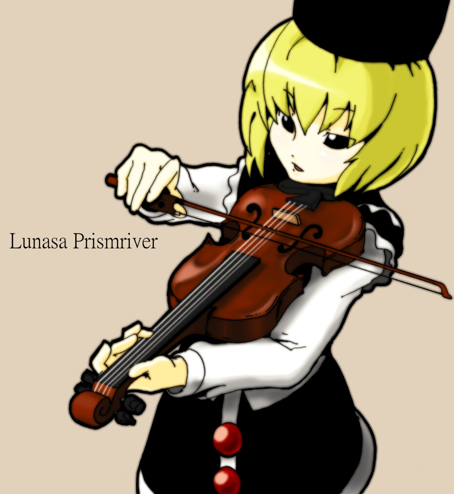 character_name, gumdrop, hat, instrument, lunasa_prismriver, solo, touhou, violin