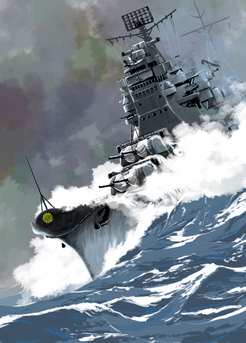 imperial_japanese_navy, matsuda_juukou, ocean, original, ship, tagme, takao_(cruiser), warship