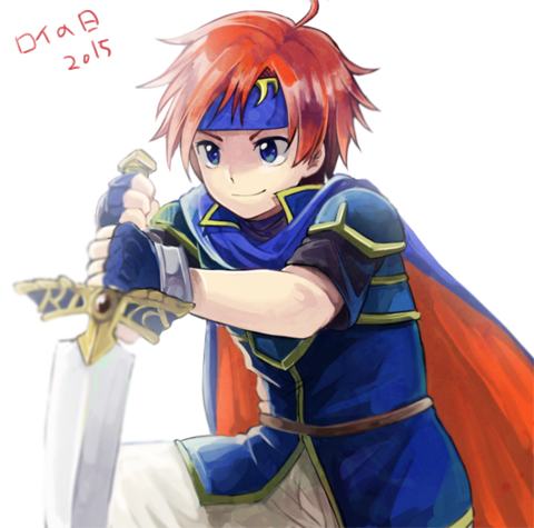 >:), 1boy, 2015, armor, blue_eyes, blue_gloves, cape, fingerless_gloves