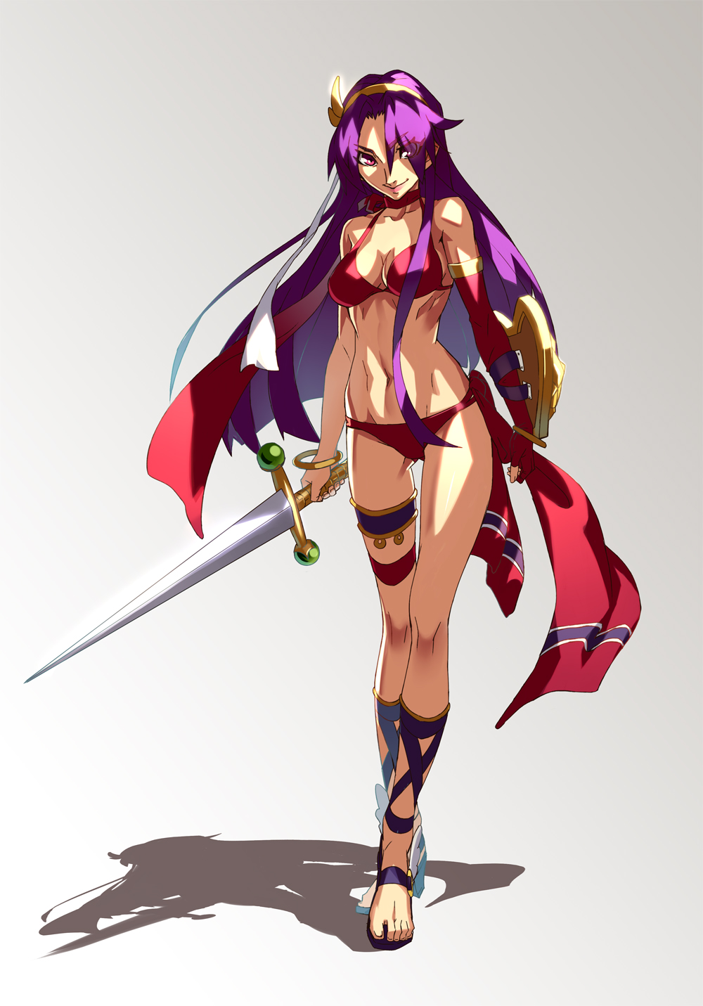 1girl, asamiya_athena, athena_(series), bikini, breasts, choker, cleavage, hairband