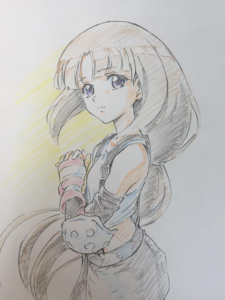 1girl, after_war_gundam_x, bare_shoulders, brown_hair, buckle, elbow_gloves, elbow_pads, final_fantasy