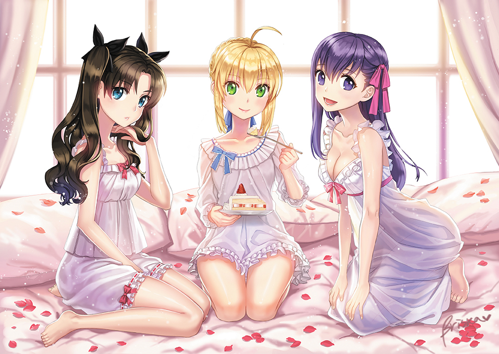 3girls, briska, fate/stay_night, fate_(series), matou_sakura, multiple_girls, saber, tohsaka_rin
