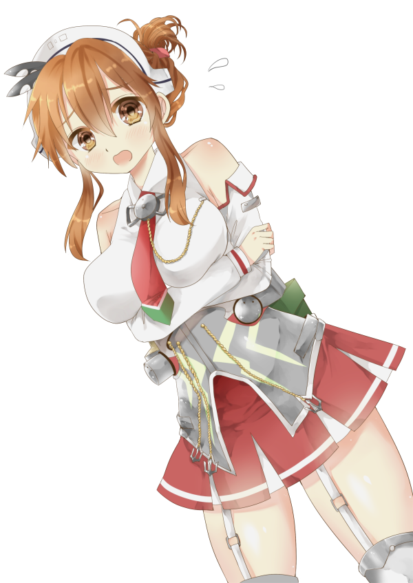 1girl, breast_hold, breasts, brown_eyes, brown_hair, cowboy_shot, detached_sleeves, dutch_angle