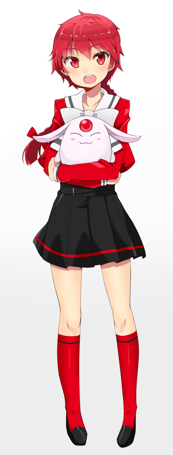 braid, gomashi_(goma), highres, long_hair, magic_knight_rayearth, mokona, red_eyes, redhead