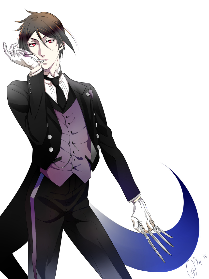 1boy, absurdres, black_hair, chiarasanchi, gloves, highres, kuroshitsuji, red_eyes