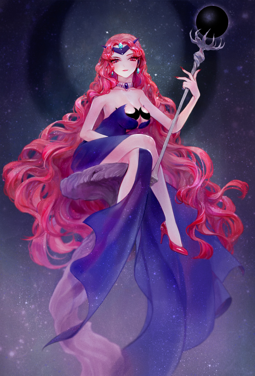 1girl, bishoujo_senshi_sailor_moon, breasts, cleavage, dress, heather37, high_heels, highres