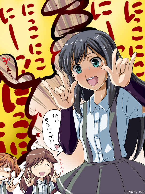 3girls, abriel00, arashio_(kantai_collection), asashio_(kantai_collection), kantai_collection, love_live!_school_idol_project, michishio_(kantai_collection), multiple_girls