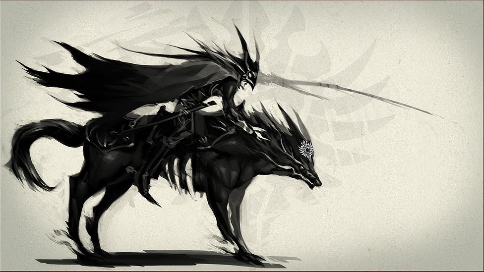 helmet, male, original, riding, robert_kim, sword, weapon, wolf