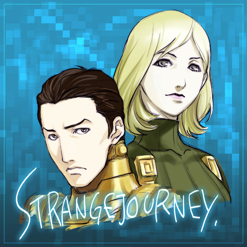 blonde_hair, brown_hair, grey_eyes, shin_megami_tensei, shin_megami_tensei:_strange_journey, shoumaru_(gadget_box), tadano_hitonari, zelenin