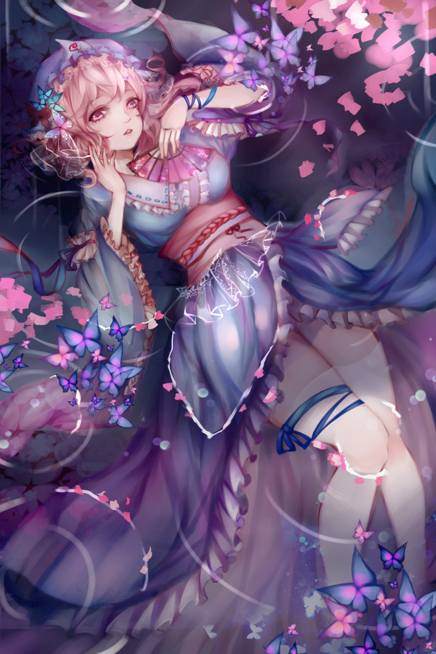 1girl, highres, himeki, saigyouji_yuyuko, solo, touhou