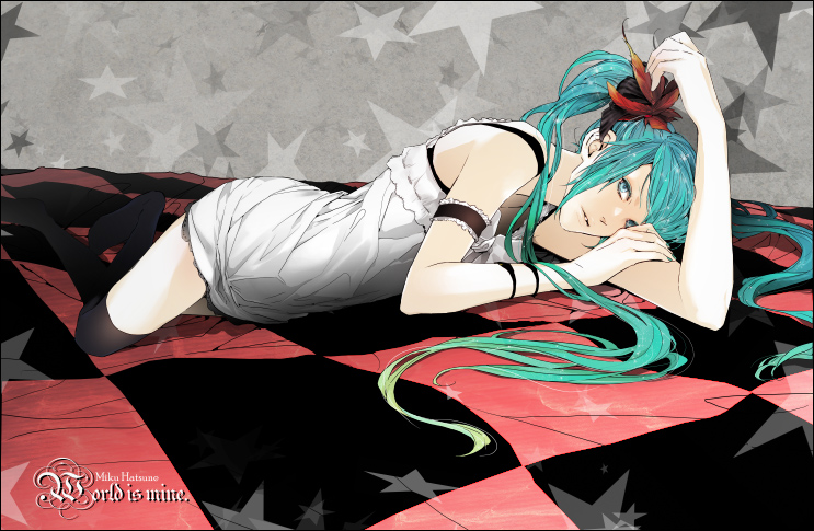 aqua_hair, hatsune_miku, long_hair, mozilla_(artist), star, thighhighs, twintails, vocaloid