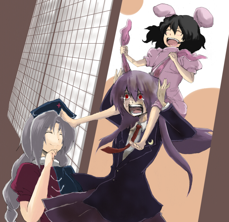 bunny_ears, inaba_tewi, masuzou, rabbit_ears, red_eyes, reisen_udongein_inaba, touhou, yagokoro_eirin