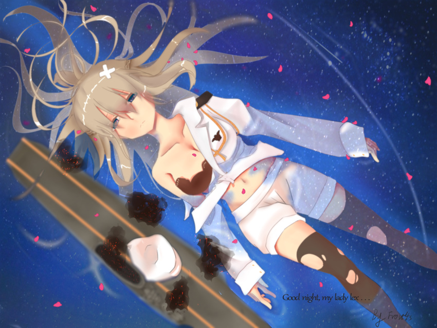 1girl, black_bra, blonde_hair, blue_eyes, bra, expressionless, hat, highres
