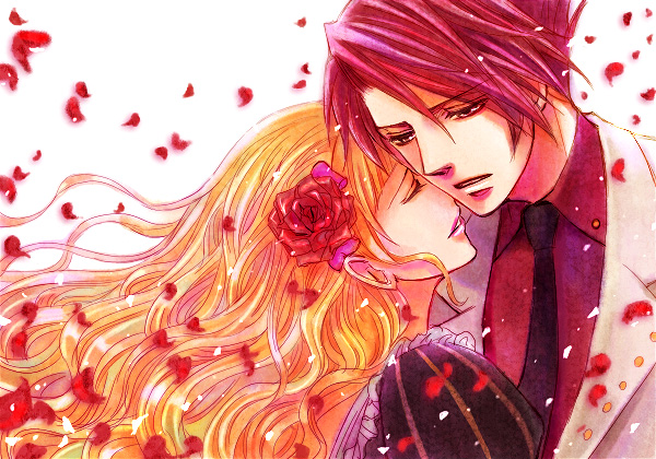 beatrice, blonde_hair, dress, flower, formal, hair_ornament, kaoru, long_hair