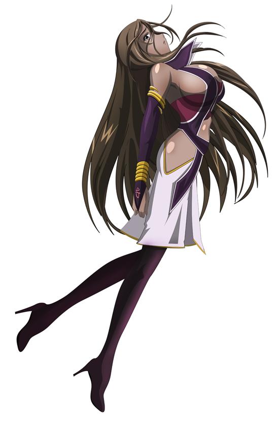 1girl, armpits, bare_shoulders, boots, breasts, brown_hair, dark_skin, detached_sleeves, grey_eyes, high_heels, high_school_dxd, katerea_leviathan, large_breasts, long_hair, profile, revealing_clothes, solo, thigh-highs, thigh_boots, very_long_hair, yxyyxy