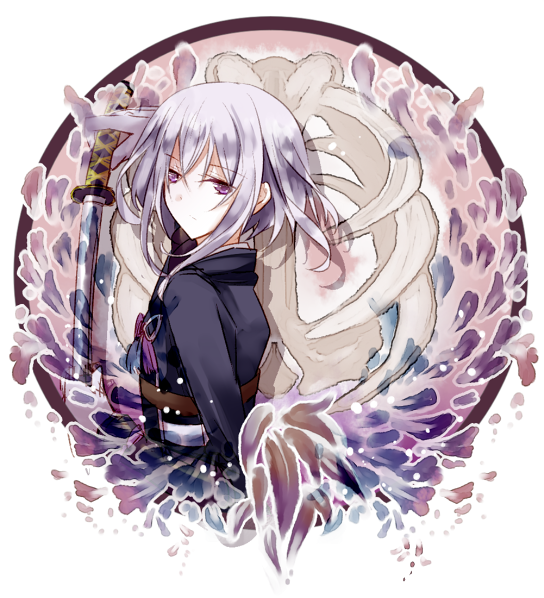 1boy, bone, honebami_toushirou, kuro_(pixiv213382), looking_back, male_focus, military, military_uniform