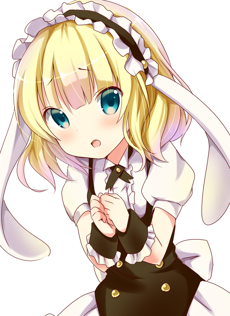 1girl, amedamacon, blonde_hair, blue_eyes, blush, gochuumon_wa_usagi_desu_ka?, kirima_sharo, looking_at_viewer